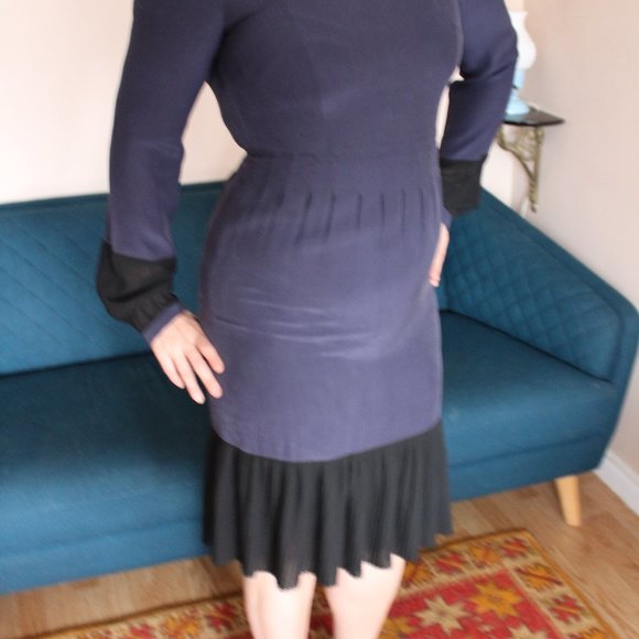 Indigo Silk Dress - Picture 14 of 16